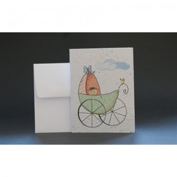 Carte De Souhait - Bébé En Poussette - Wishbuds