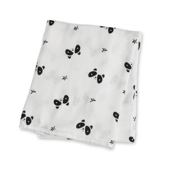 Couverture en Mousseline Bambou - Panda - Lulujo