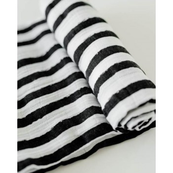 Couverture Mousseline Coton - Ink Stripe - Little Unicorn
