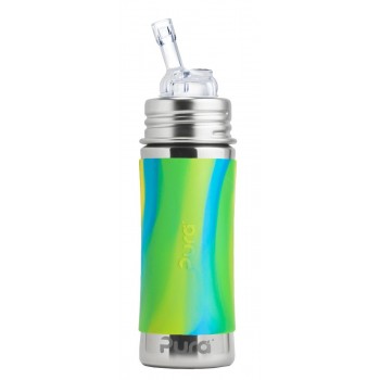 Bouteille en Inox avec Paille 11oz - Swirl Vert - Pura