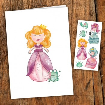 Carte De Souhait Avec Tatouage - Princesses - Pico