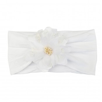 Bandeau Blanc avec Fleur - Baby Wisp