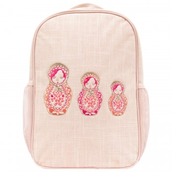 Sac À Dos Pour L'école - Lin Rose - Poupées Brodées - SoYoung