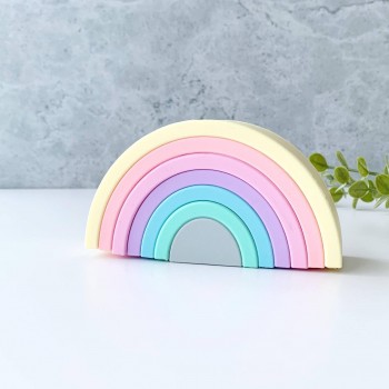 Jouet à Empiler Arc-en-ciel - Pastel - Jululu