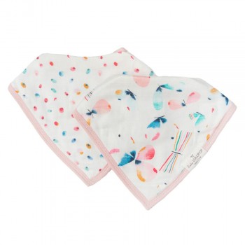 Bavette Bandana 2/pqt - Papillons - Loulou Lollipop