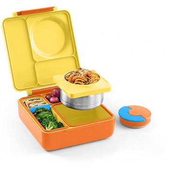 Boîte Bento Isolée pour Aliments avec Thermos - Jaune - Omie Box