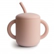 Tasse en Siliconne avec Paille - Blush - Mushie