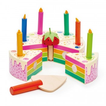 Gâteau d'anniversaire Arc-en-ciel - Jouet en bois - Tender Leaf
