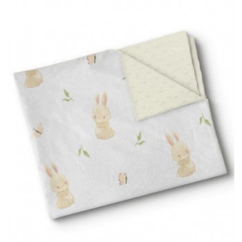 Couverture Minky - Lapins Papillons - Oops