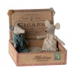 Maman et Papa Souris dans Boite de Cigare - Maileg