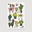 Tatouages Temporaires 4x6 - Des Alpagas et des Cactus - Les Tatouées
