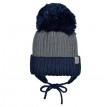 Tuques À Oreilles Avec Pompon - Gris- Perlimpinpin