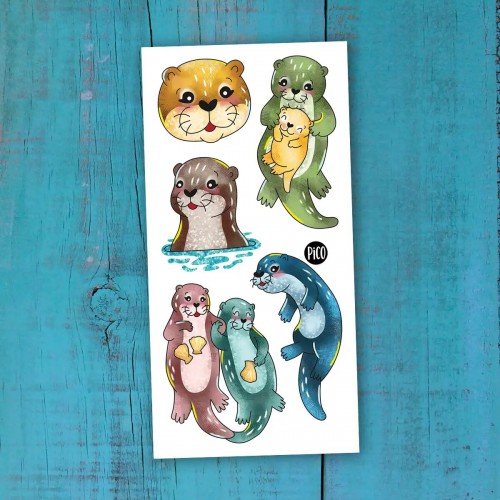 Tatouage Temporaire - Les Loutres Enjouées - Pico Tatouage Temporaire - Les Loutres Enjouées - Pico