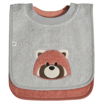 Bavoir Ratine 2/pqt - Panda Roux - Perlimpinpin