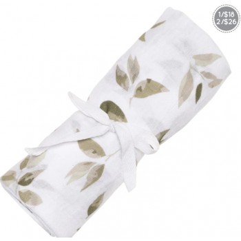 Couverture Mousseline Coton - Feuilles- Perlimpinpin