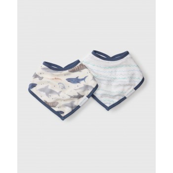 Bavette Bandana 2/pqt - Requins - Loulou Lollipop