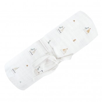 Couverture Mousseline Coton - Bateaux - Perlimpinpin