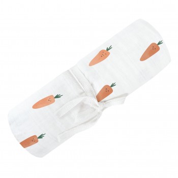 Couverture Mousseline Coton - Carottes - Perlimpinpin