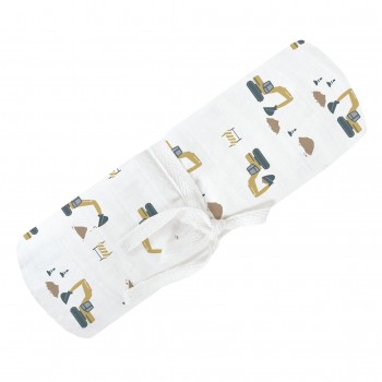 Couverture Mousseline Coton - Excavatrices - Perlimpinpin