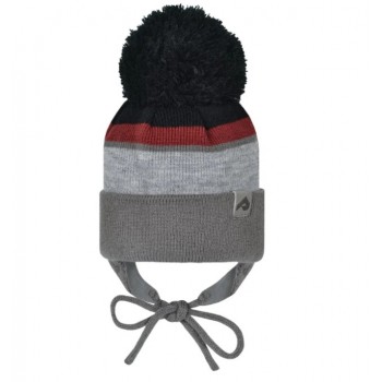 Tuque D'hiver À Oreilles - Noir/grenat/galet/ardoi