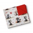 Couverture Minky - Chats de Saint-valentin - Oops Couverture Minky - Chats de Saint-valentin - Oops