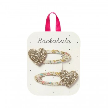 Pinces à Cheveux - Petal Glitter Heart - Rockahula