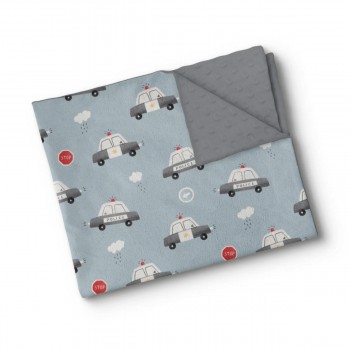 Couverture Minky - Voitures de Police - Oleoops