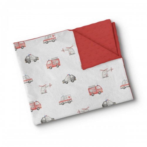 Couverture Minky - Véhicule D'urgence - Oleoops Couverture Minky - Véhicule D'urgence - Oleoops