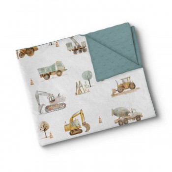 Couverture Minky - Tracteurs et Camions - Oleoops