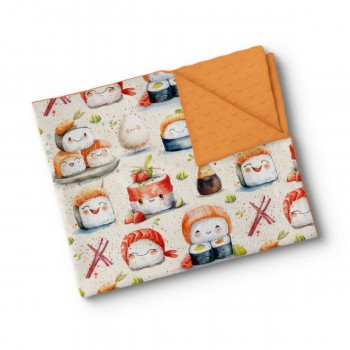 Couverture Minky - Sushis Sourire - Oleoops