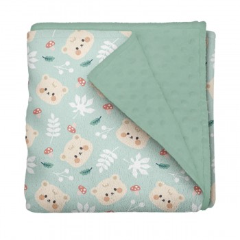 Couverture Minky - Oursons Champigons - Oleoops