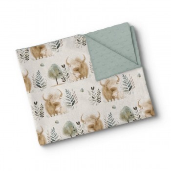 Couverture Minky - Maman et Bébé Vaches Highland - Oleoops