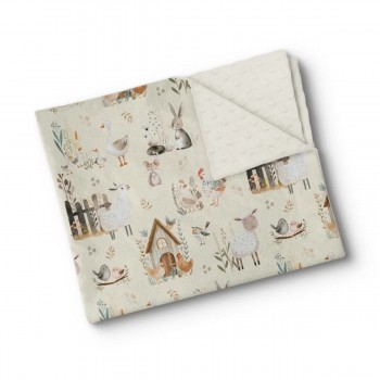 Couverture Minky - Ferme Rustique - Oleoops