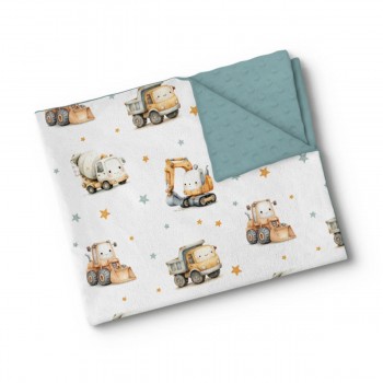 Couverture Minky - Chantier d'étoiles - Oleoops