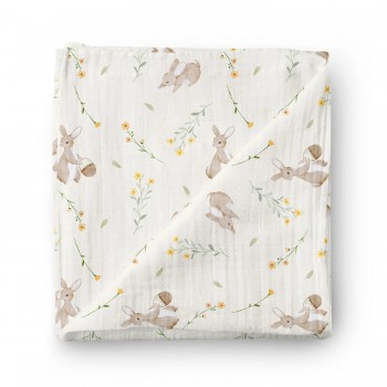 Couverture en Mousseline Bambou - Chasse au Jasmin - Oleoops