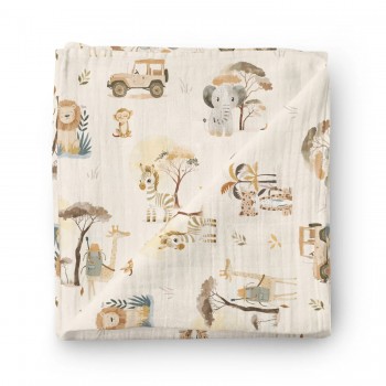 Couverture en Mousseline Bambou - Destination Afrique - Oleoops