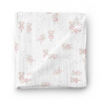 Couverture en Mousseline Bambou - Pirouette Cacahuète - Oleoops