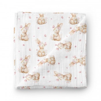 Couverture en Mousseline Bambou - Rosée du Printemps - Oleoops