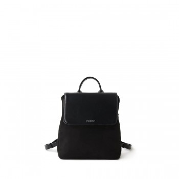 Sac à Dos en Suède Vegan - Le Cynthia - Noir - Lambert