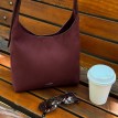 Sac à épaule en Suède Vegan - Le Elena - Cassis - Lambert