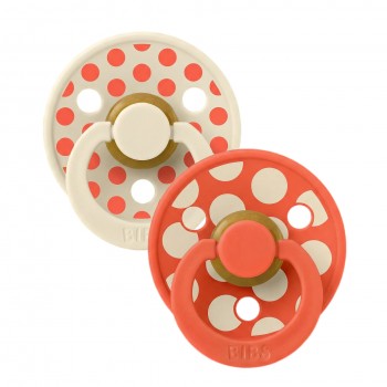 Suce en Caoutchouc Naturel - Studio - Polka Ivory/Tango - Taille 2 - Bibs