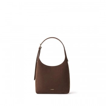 Sac à épaule en Suède Vegan - Le Elena - Chocolat - Lambert