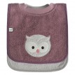 Bavoir Ratine 2/pqt - Hibou - Perlimpinpin