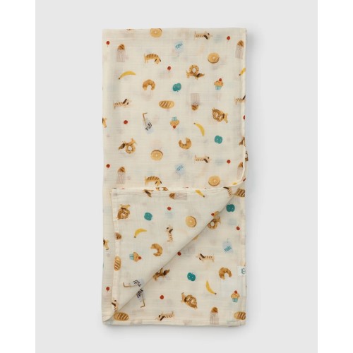 Couverture en Mousseline de Bambou - French Breakfast - Loulou Lollipop Couverture en Mousseline de Bambou - French Breakfast - Loulou Lollipop