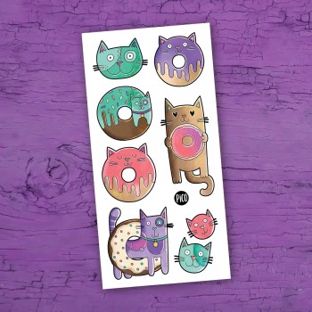 Tatouage Temporaire - Les Chats-beignes - Pico