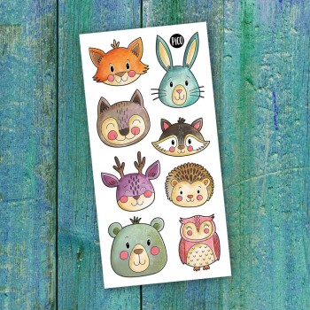 Tatouage Temporaire - Les Animaux Discrets de la Forêt - Pico