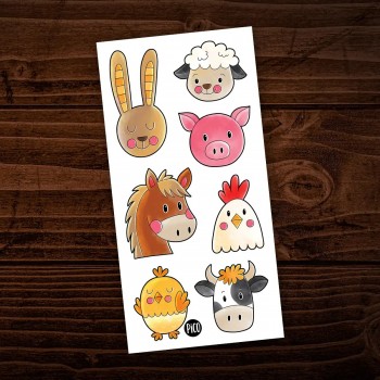 Tatouage Temporaire - Les Animaux de la Ferme - Pico