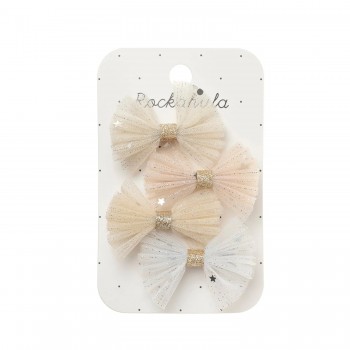 Pinces 4/pqt - Boucles en Tulle - Rockahula